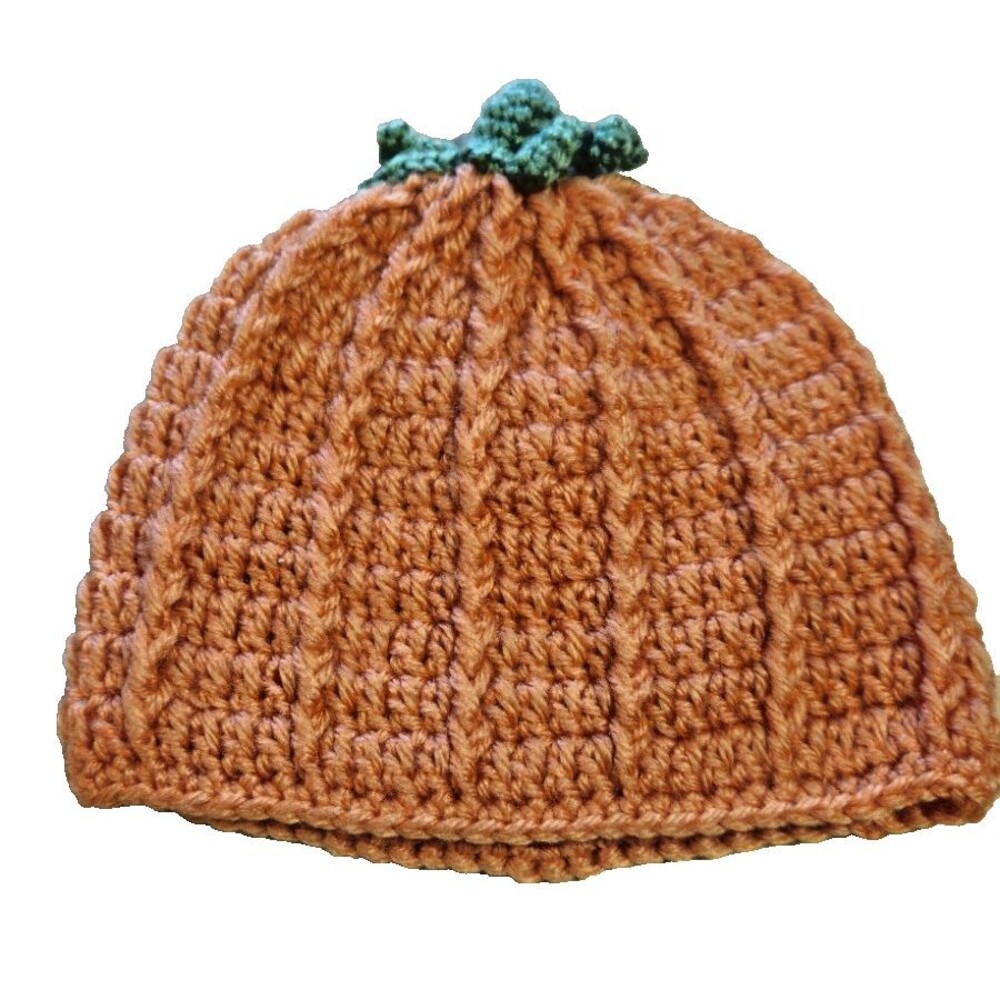 So 'Dorable Crochet Pumpkin Baby Hat 0-6M orange NEW NEVER USED HALLOWEEN